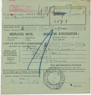 GB 1937 Boxed Red „SUBSTITUTE ….. / LONDON PARCEL SECTION“ Parcelcard UK - YU - Brieven En Documenten