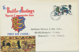 GB 1966 Battle Of Hastings 4 D Superb Ill. FDC Thimble FDI NEWCASTLE UPON TYNE - 1952-1971 Pre-Decimale Uitgaves