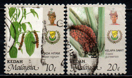 KEDAH - 1986 - STEMMA - PIANTE ED EFFIGIE DEL SULTANO ABDUL HALIM - USATI - Kedah