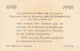 Hamois La Centenaire De Natoye Vous Remercie Marie Servais 1848 - 1948 Route De Marche - Hamois