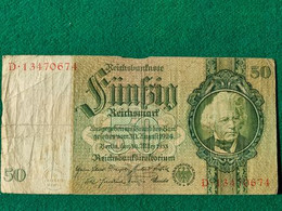 GERMANIA 50 Rentenmark 1933 - 50 Reichsmark
