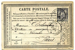 Carte Précurseur  Avec Sage N° 66 Epinal  Pour  Paris   En 1876(T 162) - Cartes Précurseurs