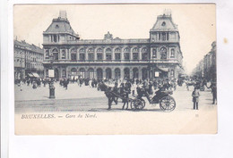 CPA BRUXELLES, GARE DU NORD ,en 1903! (voir Timbre) - Public Transport (surface)