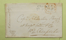 Stampless Letter To London ?? Cheapsite 1830 Stamp "Char?? 1d PAID" + PD ??? - ...-1840 Vorläufer