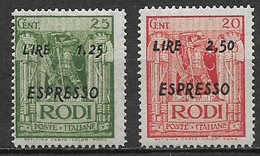 COLONIE ITALIANE 1944 ESPRESSI OCCUPAZIONE TEDESCA DELL'EGEO SASS. 5-6 MNH XF - Aegean (German Occ.)