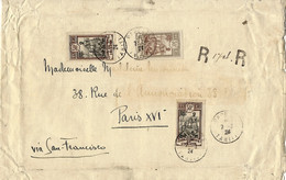 1924- Enveloppe RECC. De TAHITI  " Via San Francisco " Pour Paris Affr. 1,51 F - Covers & Documents