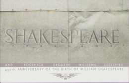 Poland 2014 Booklet / William Shakespeare, English Poet, Playwright, Actor, Art / FDC + Postcard + Stamp MNH**FV - Markenheftchen