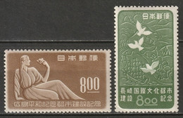 Japan 1950 Sc 465-6  Set MLH* - Neufs