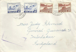 Airmail Brief  Reykjavik - Interlaken             1951 - Lettres & Documents