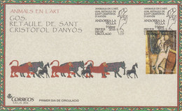 Enveloppe  FDC  1er  Jour   ANDORRE  ANDORRA    Les  Animaux  Dans  L' Art    2016 - Altri & Non Classificati