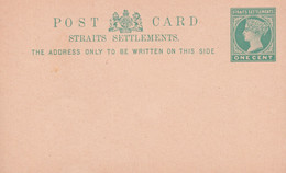 STRAITS SETTLEMENTS - ENTIERS POSTAUX - CARTE TYPE VICTORIA NEUVE - Straits Settlements