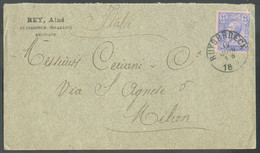 N°48 - 25 Centimes Bleu S/rose Obl. Sc RUYSBROECK (Ainé REY) Sur Enveloppe Du 12 Juin 1894 Vers Milan (Italie) .-  TB - - 1884-1891 Leopold II