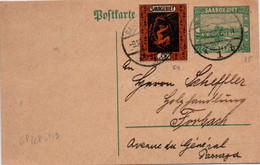 Postkarte N°19 - Saarbrucken 1923 - Ganzsache Entier Postal - Postal Stationery