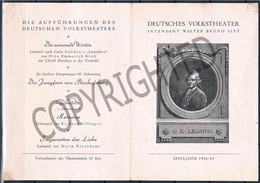 AUSTRIA, WW2 THEATER Program " DEUTCHES VOLKSTHEATER " 1942 - 1943 Johannesgasse, 4 Wien - Theater
