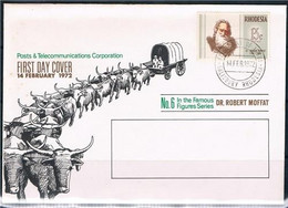 Rhodesia  FDC  Febuary 14th Of 1972 N6 In The Famous Figure Series: Dr Robert Moffat W / NOTES - Northern Rhodesia (...-1963)