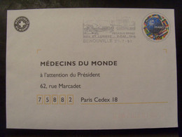 18517- PAP Ballon Repiquage Privé Médecins Du Monde, Obl, Précurseur Des PAP Réponse De Cette Association - PAP: Private Aufdrucke