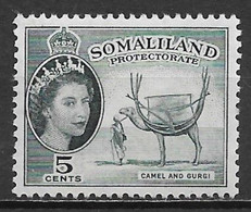 Somaliland Protectorate 1953. Scott #128 (M) Camel Carrying Somali House - Somaliland (Protectorate ...-1959)