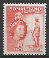 Somaliland Protectorate 1953. Scott #129 (M) Askari Militiaman - Somalilandia (Protectorado ...-1959)