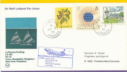JAMAICA 1976 First Flight Of Lufthansa W DC 10 "KINGSTON - NEW YORK - FRANKFORT" - Jamaica (1962-...)