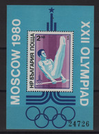 Bulgarie - BF N°88 - Sport - Gymnastique - Jeux Olympiques 1980 - Cote 14€ - ** Neufs Sans Charniere - Hojas Bloque