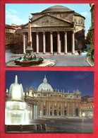 ITALIE . ROMA . " IL PANTHEON " & " PIAZZA S. PIETRO " . 2 CPM - Réf. N°29275 - - Collections & Lots