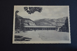 CARTOLINA PRIMA GIORNATA FILATELICA TRENTINA VG 1947 STAZIONE FERROVIARIA CON AUTO TRENTO "IN CORSO PARTICOLARE" TIMBRO - Inaugurations