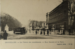 Bruxelles // Le Palais Des Academies - Rue Ducale Et Le Parc (Belle Tram) Ca 1900 - Vervoer (openbaar)