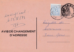 Carte Entier Postal Changement D'adresse + Timbre La Bouverie à Mons - Adreswijziging