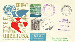 YUGOSLAVIA 1959 First Flight With AUA Austrian Airlines "Belgrade - Vienna", RR! - Poste Aérienne