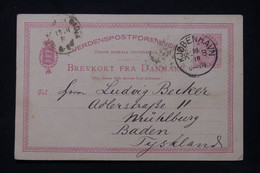 DANEMARK - Entier Postal De Copenhague Pour Mühlburg En 1883 - L 92505 - Interi Postali