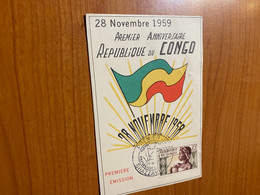 FDC - 1er Anniversaire République Du CONGO 1959 - FDC