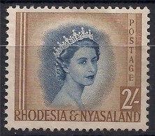 RHODESIA & NYASALAND; 1954 Early QEII Issue Fine Unused 2sh - Rhodesien & Nyasaland (1954-1963)