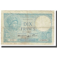 France, 10 Francs, Minerve, 1940, Platet Strohl, 1940-11-07, TB, Fayette:7.19 - 10 F 1916-1942 ''Minerve''
