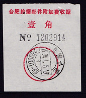 CHINA CHINE ANHUI HEFEI 230001-49  ADDED CHARGE LABEL (ACL) 0.10 YUAN - Other & Unclassified