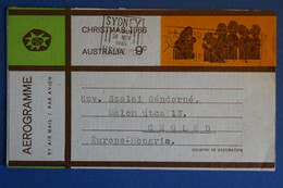 M19 AUSTRALIE BELLE LETTRE AEROGRAMME 1966 SYDNEY POUR CEGLED HONGRIE + AFFRANCHISSEMENT PLAISANT - Lettres & Documents