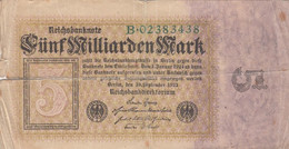 Germany #115a, 5 Milliarden Marks 10 September 1923 Issue Good Banknote Money Currency - 5 Milliarden Mark