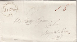 Stampless Cover, Williamsport Md (Maryland), Black Oval To Hagers Town MD 25 November (1834), 18c Rate - …-1845 Voorfilatelie