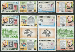 MONTSERRAT 1979 Rowland Hill Set + Two Sets With Gutter Pairs (2 Different) + MS - Montserrat