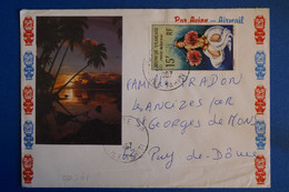 M22 POLYNESIE BELLE LETTRE POSTE AERIENNE 1967 PAPEETE POUR PUY DE DOME FRANCE + AFFRANCHISSEMENT PLAISANT - Lettres & Documents