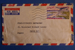 M22 POLYNESIE BELLE LETTRE POSTE AERIENNE 1952 PAPEETE POUR PARIS FRANCE + AFFRANCHISSEMENT PLAISANT - Storia Postale