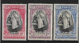 TONGA 1938 20th ANNIVERSARY OF QUEEN SALOTE'S ACCESSION SET SG 71/73 MOUNTED MINT Cat £38 - Tonga (...-1970)