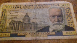 Billets De Cinq Cent Francs VICTOR HUGO - 500 F 1954-1958 ''Victor Hugo''