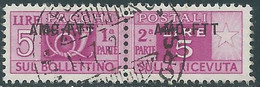 1949-53 TRIESTE A PACCHI POSTALI USATO 5 LIRE - RC9 - Postal And Consigned Parcels