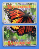 USA X2 Puzzle Butterfly Schmetterfling Papillon Farfalla Best Phone Cards America United States Monarch Danaus - Papillons