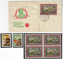 Brazil 1968 Cover + Block Of 4 Stamps 5th Centenary Birth Pedro Álvares Cabral Picture Candido Portinari + Colombo - Other & Unclassified