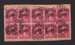 Algerie - Type Semeuse - Preo N°6 - 30c Rose - Bloc De 10 Sur Fragment - Cherchell Alger - 25-9-1943 - Oblitérés