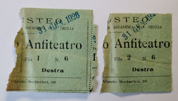 BIGLIETTI AUGUSTEO ​​​​​​​ANNO 1926 - Tickets De Concerts