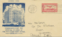 NEW ZEALAND 1937 First Day Slogan "OPENING OF NEW CHIEF POST OFFICE DUNEDIN" - Covers & Documents