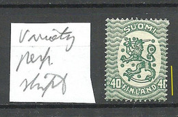 FINLAND FINNLAND 1929 Michel 129 W B * Error Variety Abart Perforation Shift Perf Cutting "40" - Errors, Freaks & Oddities (EFO)