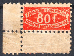 METAL INDUSTRY Factory Worker Trade Labour Union POLAND 1910's Charity Tax LABEL VIGNETTE CINDERELLA - Vignetten